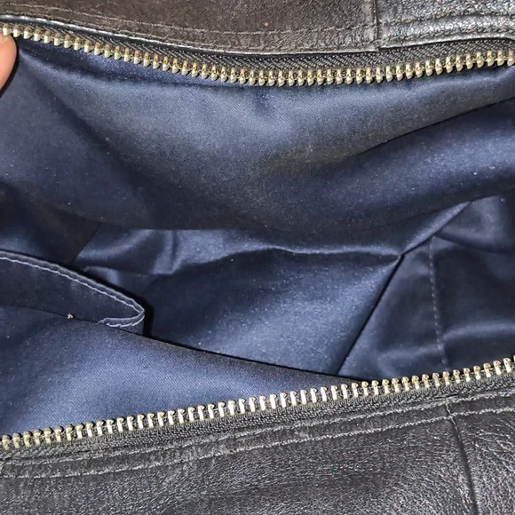 Coach Midsize Black Leather Tote Bag - Picture 13 of 16